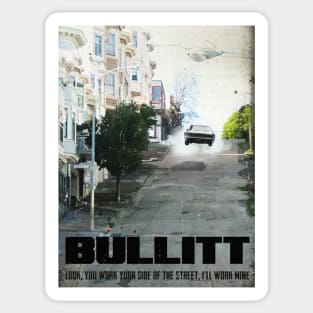 Bullitt retro travel art print Sticker